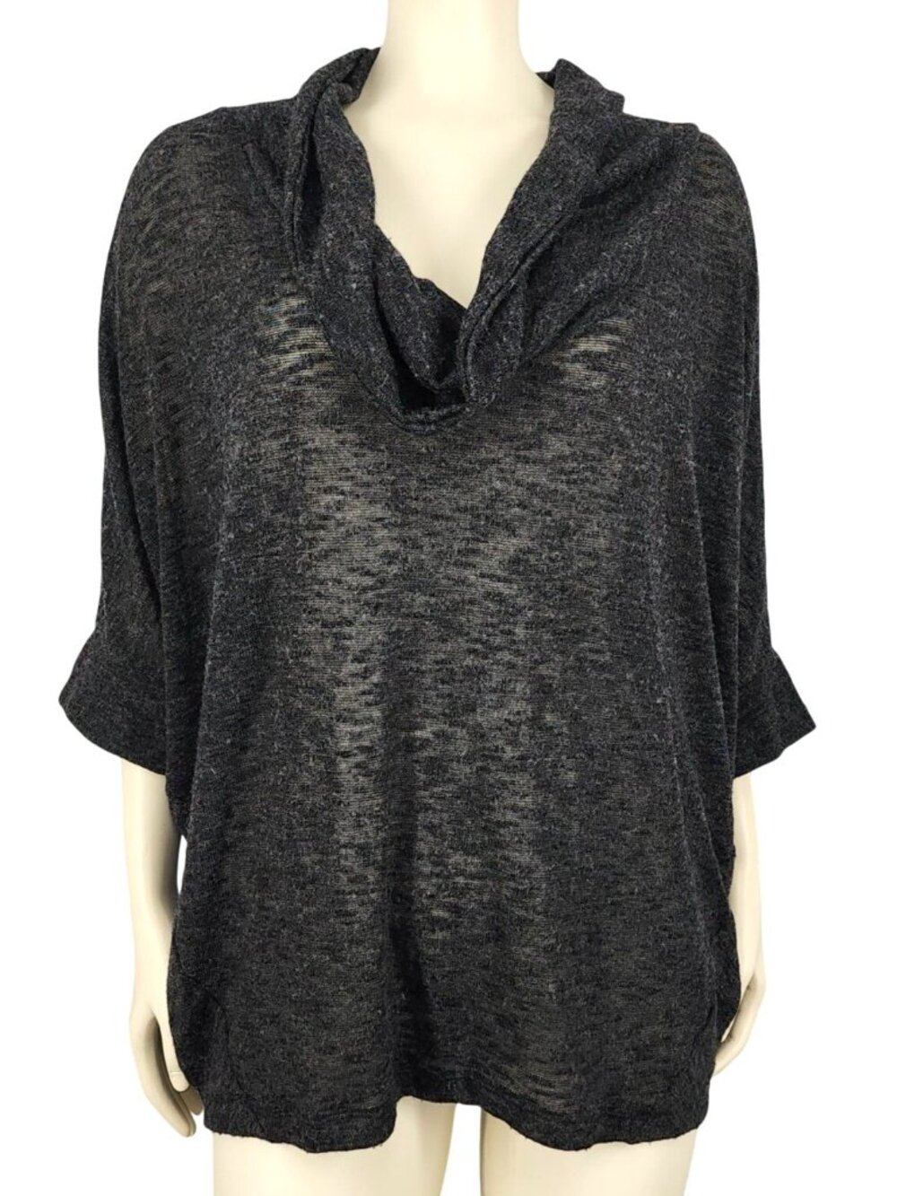 Women's Old Navy Grey Oversized Cape Poncho Style Cowl Neck Sweater Large Soft